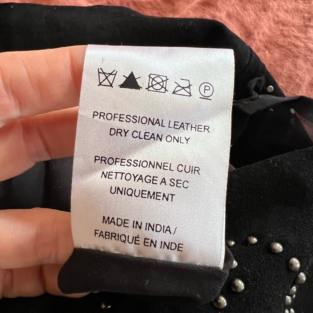 Suede Leather Mini Dress with Gunmetal Stud Detail XS - Picture 9 of 10